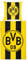Borussia Dortmund BVB BETTWÄSCHE Blockstreifen 135 X 200 cm: Bettbezug und Kissenbezug mit Knöpfen, Streifen-Design, 100% Baumwolle, Gelb