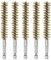 sourcing map 5Pcs Bore Brush Brass 15mm Dia Cleaning Twisted Bronze Wire Brush Tube Pipe Cleaner with Handle 1/4 Inch Hex Shank for Tubes, Ports, Bearings