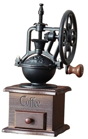 perfk Moulin à Café Manuel Vintage, Moulin à Café Antique à Noyau En Céramique pour Café Camping, Signe de café, 11,3 cm x 11,4 cm x 24 cm
