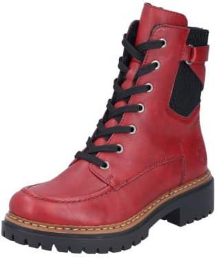 Rieker Damen 72639 Schnürstiefel, Rot, 39 EU