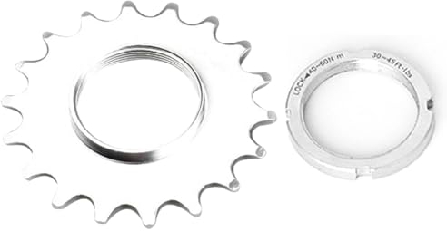 Mealoodiousmusea Single Speed Fixed Gear Bike Wheel Cogs for Hub MTB Bicycle Carbon Steel Sprocket Lock Rings Kit Repair Crankset Accessories 18T