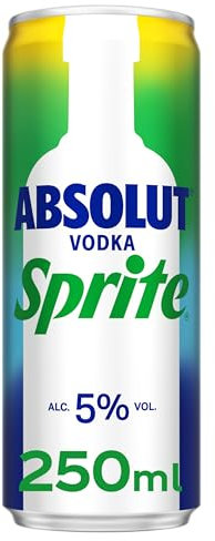 Absolut Vodka con Sprite, Cóctel Clásico y Refrescante,Bebida Preparada con 5% de Alcohol- Lata de 250 ml