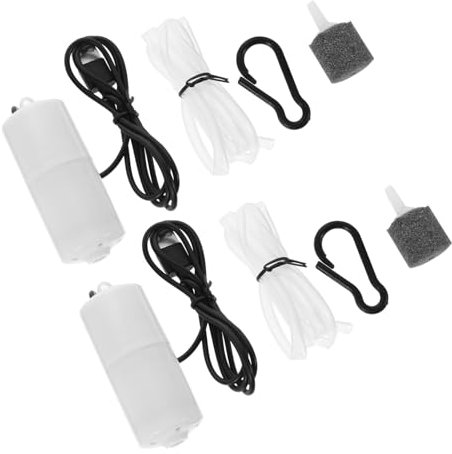 ORFOFE 2 Stück Leise Usb Aquarium Luftpumpe Kunststoff Klein Sauerstoffpumpe Für Innenbecken Aquarien Zubehör