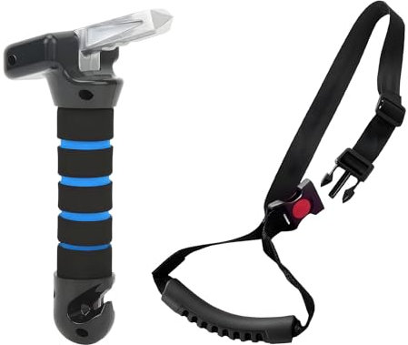 2 Pièces Jeu de Poignée de Porte de Voiture, Poignée de Support de Véhicule, 1 Poignée de Porte de Voiture Multifonctionnelle 3in1 et 1 Poignée de Voiture Encliquetable pour Seniors et Handicapés