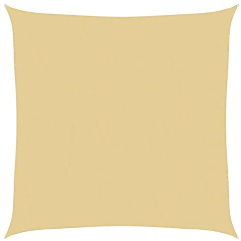 vidaXL Sonnensegel, Sonnenschutz UV Schutz für Balkon Garten Terrasse, Sonnendach Wasserfest, Windschutz Wetterschutz, Sandfarbe 6x6m 100% Polyester Oxford