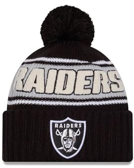 New Era Las Vegas Raiders NFL 2024 Sideline Sport Knit Schwarz Bommelmütze - One-Size