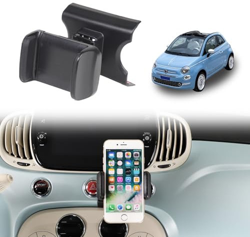 METYOUCAR Supporto per telefono da auto per Fiat 500 2016-2024, supporto fisso girevole per auto, adatto per iPhone, Android e smartphone universale (clip/A Style)