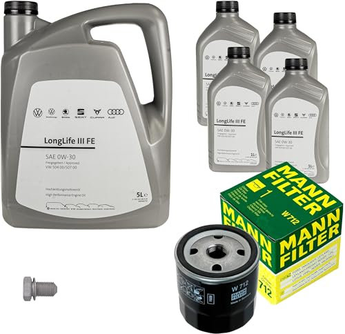 Inspektionspaket Wartungspaket Filterset mit 9 L 0W-30 Motoröl LongLife 3 FE, Ölfilter Ölablassschraube