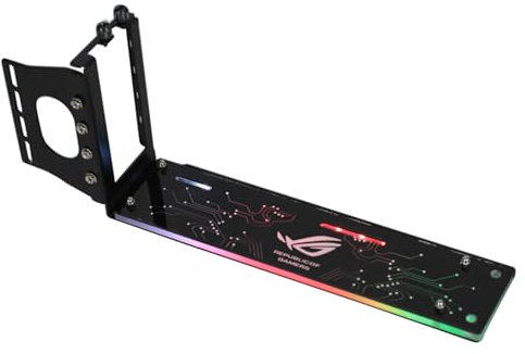Support vertical pour carte graphique PCIe - Support vertical pour boîtier - Base avec LED 5 V ARGB