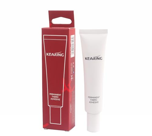 KEARING Permanenter Textilkleber 40ml – Waschmaschinenfester Stoffkleber extra stark, wasserfest & ungiftig, ideal zum Stoff kleben statt nähen, für Baumwolle, Denim, Leder, Polyester & Filz