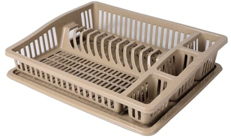 Urban Living Sonoma Geschirrkorb mit Tablett, Farbe Dune 46 x 37 x H 9,5 cm