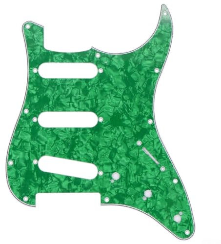 Vibrant Colorful Celluloid Guitar Pickguard Scratch Plate, 11 Holes, for SSS Guitars (Green für Pearl)