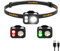 EverBrite Lampe Frontale LED Rechargeable, 400 LM Ultra-Légère avec Lumière Rouge & Verte, Étanche IP67, 7 Modes d’Éclairage pour Course à Pied, Pêche, Randonnée, Camping, Gris
