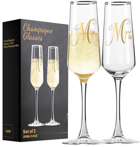 Haoxishui champagne glasses with decals set of 2