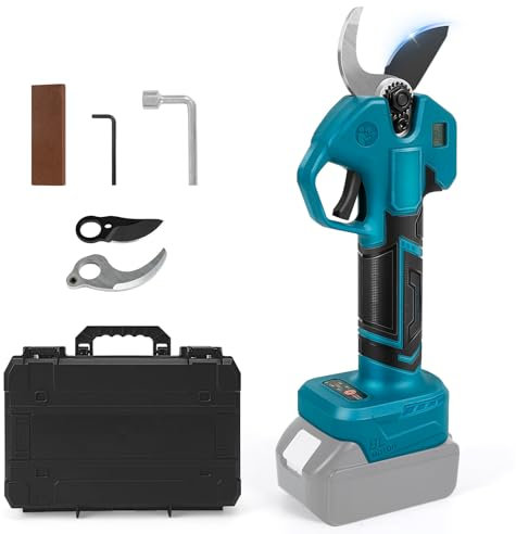 Forbici per potatura a batteria, 500W, compatibile con batteria Makita, diametro di taglio 35 mm, con lama di ricambio per facile potatura di giardino e albero (nessuna batteria, B)