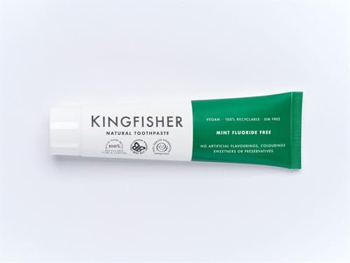 Kingfisher Toothpaste – Fluoride & Flouride-Free | Available in Mint, Fennel, Baking Soda, Aloe Vera, Charcoal & More Flavours (3, Mint Fluoride Free)