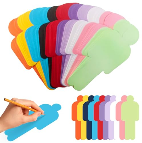 200 Stück Bunt Moderationskarten Set, Mensch Mensch 10 Farben Präsentationskarten Karteikarten Kärtchen Zum Beschriften Für Büro Schule Präsentation Vortrag Moderation lehrerbedarf (20 X 8cm)