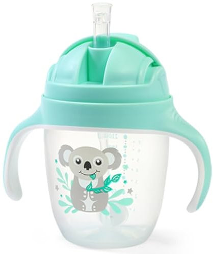Tazza antigoccia con cannuccia pesante verde Babyono