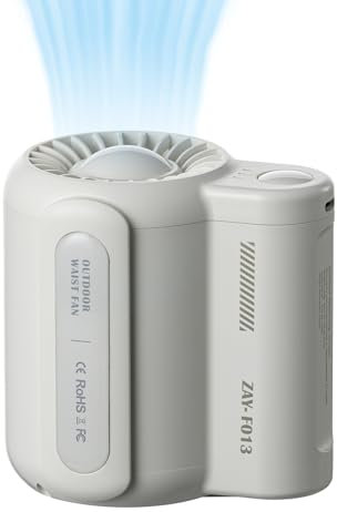 MARZIUS Ventilatore portatile con 3 velocità regolabili, mini ventilatore ricaricabile tramite USB, silenzioso ventilatore con clip in vita, ideale per viaggi, ufficio e uso all'aperto (bianco)