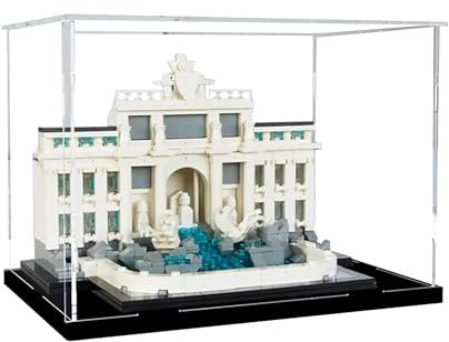 Acrylic Display Case for Lego 21020 Trevi Fountain, Rome Model, 3mm Dustproof Display Box, Display Case Compatible with Lego 21020 (Model Not Included) (Transparent Build 3MM C)