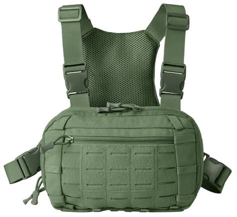 Taktische Brusttasche, Verstellbare Radio Harness Tasche mit CCW-Fach, Schnell Zerlegbare Molle Westen Rig Tasche für die Jagd Beim Laufen