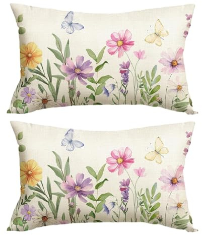 EOWVISN 2 Pieces Of Floral Pattern Pillowcase, Boho Pillowcase, Home Decoration, Suitable For Sofa And Bed Decoration.