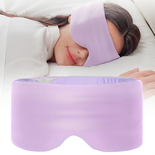 SARISUN Schlafmaske, Verdunkelnde Augenmaske mit Dual-Side-Design, Leises Klettband, Verstellbares Band, Druckfrei, Rundum-Passform für Damen und Herren/Schlaf/Reisen/Yoga – Lila