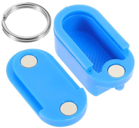 LOORGVEL Boîte Pilule Portable Porte-Clés, Pilulier Poche en Plastique Bleu, Mini Organisateur pour Remède, Adapté Voyage et Usage Quotidien