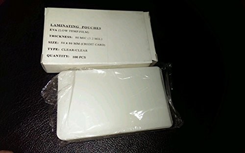 Laminierfolie / Laminiertaschen 54 x 86 mm 80 mic. 100St. für Kreditkarten, Visitenkarten, Businesscards, Kreditkarten, EC-Karten, Bankomatkarten