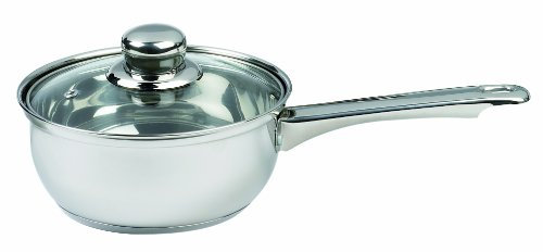 Sabichi 18Cm 1.5ltr Stainless Steel Essential Saucepan with Glass Lid Pan 93745, Silver, 31.4x18x6.2 cm