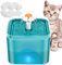 Fontaine à Boire pour Chat 2L，Fontaine pour Animaux de Compagnie Super Silencieuse avec Lumières LED - Filtration Multiple，Fontaine à Eau pour Animaux de Compagnie à Trois Modes de Débit d'eau（Vert）