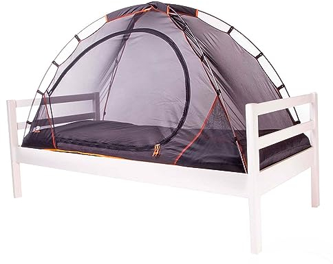 Deryan Bettzelt - Moskitonetz Doppelbett - Moskitozelt Zeltbett - Insektenschutz Bett - Kompakt und Leight - 200x90x110cm - Mückennetz Bett & Moskitonetz Reise Mit Tragetasche Schwarz