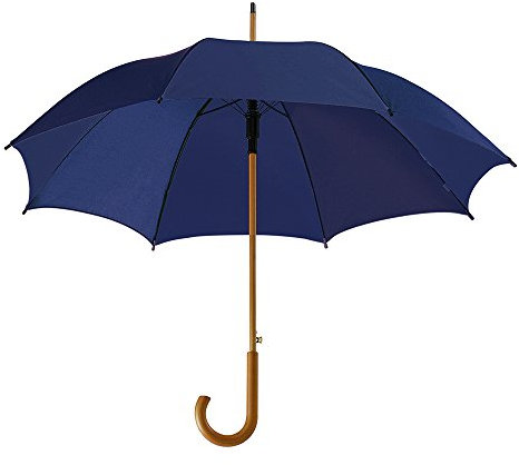 eBuyGB Automatic Opening Classic Wooden Crook Handle Large Umbrella Rainproof for Men and Women Umbrella Windproof Strong - Royal Blue 41.5 Inch / 105cm Span 90cm Length