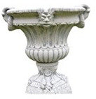 Steinfiguren Horn Amphore groß, zum bepflanzen, aus Steinguss, Frostfest