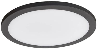 Lucande LED Deckenleuchten Malena mit Bewegungsmelder (Modern) in Schwarz aus Aluminium (1 flammig,) - Außenleuchte für Garten Terasse Balkon & Haus Deckenleuchte