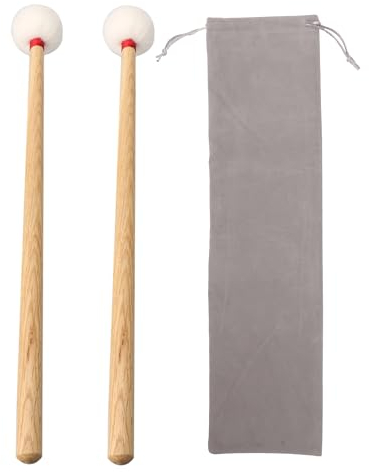 BQLZR Percussion Drumstick Mallet Stick 11,6 cm Länge, Trommel & Percussion Schlägel für Xylophon, Glockenspiel, Holzblock, Glockenspiel und Glocken, Filzhammer, mittelharter Filzkopf, Holzgriff, 2