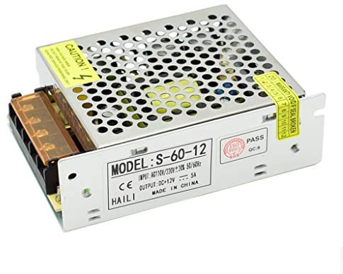 Weishuo 12V 5A 60W Universal Regulated Switching Power Supply AC 110V/230V to DC 12 Volt Transformer Converter LED Driver Adapter for LED Strip Light, 3D Printer, CCTV Cameras