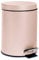 Harbour Housewares 3L Bathroom Bin - Matte Pink - Round Stainless Steel Pedal Bin Slim Kitchen Rubbish Trash Can Garbage Dustbin with Lid and Inner Liner Bucket