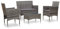 vidaXL Gartenmöbel 4-TLG. mit Auflagen Sitzgruppe Lounge Sofa Sessel Sitzgarnitur Gartenset Gartensofa Garnitur Set Poly Rattan Grau