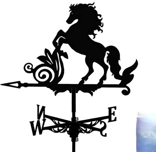 YIWOYI Veleta con adorno de animales, estaca de jardín, veleta meteorológica, indicador de dirección de viento para el hogar, al aire libre, adornos de jardín (caballo)