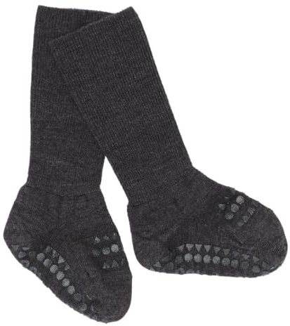 GoBabyGo Unisex Baby 5712736002580 rutschfeste Socken, Dunkelgrau gemischt, 6-12 Monate