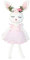 JUSTQUNSEEN Ballerina-Puppe, Hasen-Puppe, Stofftier, Hase, Plüschtier für Kinder, Geburtstagsgeschenk für 3-6 Jahre alte Mädchen (weiß)