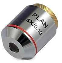 Aurorad Silber Biologisches Mikroskop 4X 10X 20X 40X 100X Infinity Plan Objektiv RMS Gewinde for Olympus Mikroskop (Color : 4X)