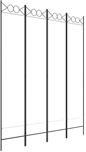 vidaXL Paravent 4-TLG. Raumtrenner Raumteiler Trennwand Umkleide Sichtschutz Spanische Wand Wohnzimmer Schlafzimmer Weiß 160x200cm Stoff