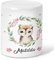 MIKALINO Kinder Spardose Süße Eule mit Blumenkranz personalisiert mit Wunschname Geschenke Geschenkideen Sparschwein - handbedruckt in Deutschland, Farbe:Weiss, Grösse:OneSize