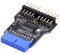 cablecc USB 3.0 Header 19pin Motherboard 1 bis 2 Erweiterung HUB USB2.0 9Pin Buchse Adapter Port Multilier