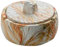 BURLOE Poubelle De Table en Céramique, Petit Ciment Poubelle De Table avec Couvercle Bureau Simple Design Compact Mini Poubelle Salle De Bains Bureau,C
