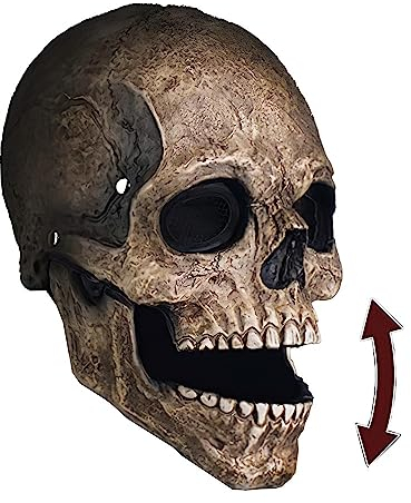 Masque Crane Tête de Mort avec Machoire Amovible | Déguisement Halloween pour Adulte | Latex Résistant et Agréable à Porter | Skull 100% Horreur | 100% Fun | OriginalCup®