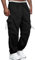 Meilicloth Cargohose Herren Baggy Cargo Hose Männer Lockere Outdoorhose Baumwolle Sporthose Lange Casual Freizeithose Jogginghose Stretch Pants Loose Fit Schwarz 34