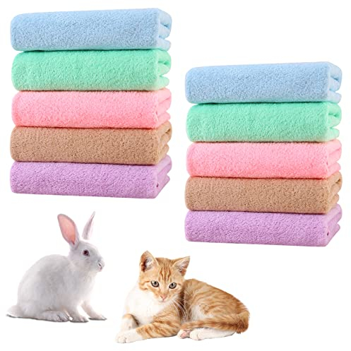 XZEIT 10 Stück Meerschweinchen Decken Hamster Fleece Käfig Liner Weiche Meerschweinchen Zubehör Kleintiere Haustier Decke Schlaf Bettwäsche Matten Haustierbedarf für Hund Welpen Katze